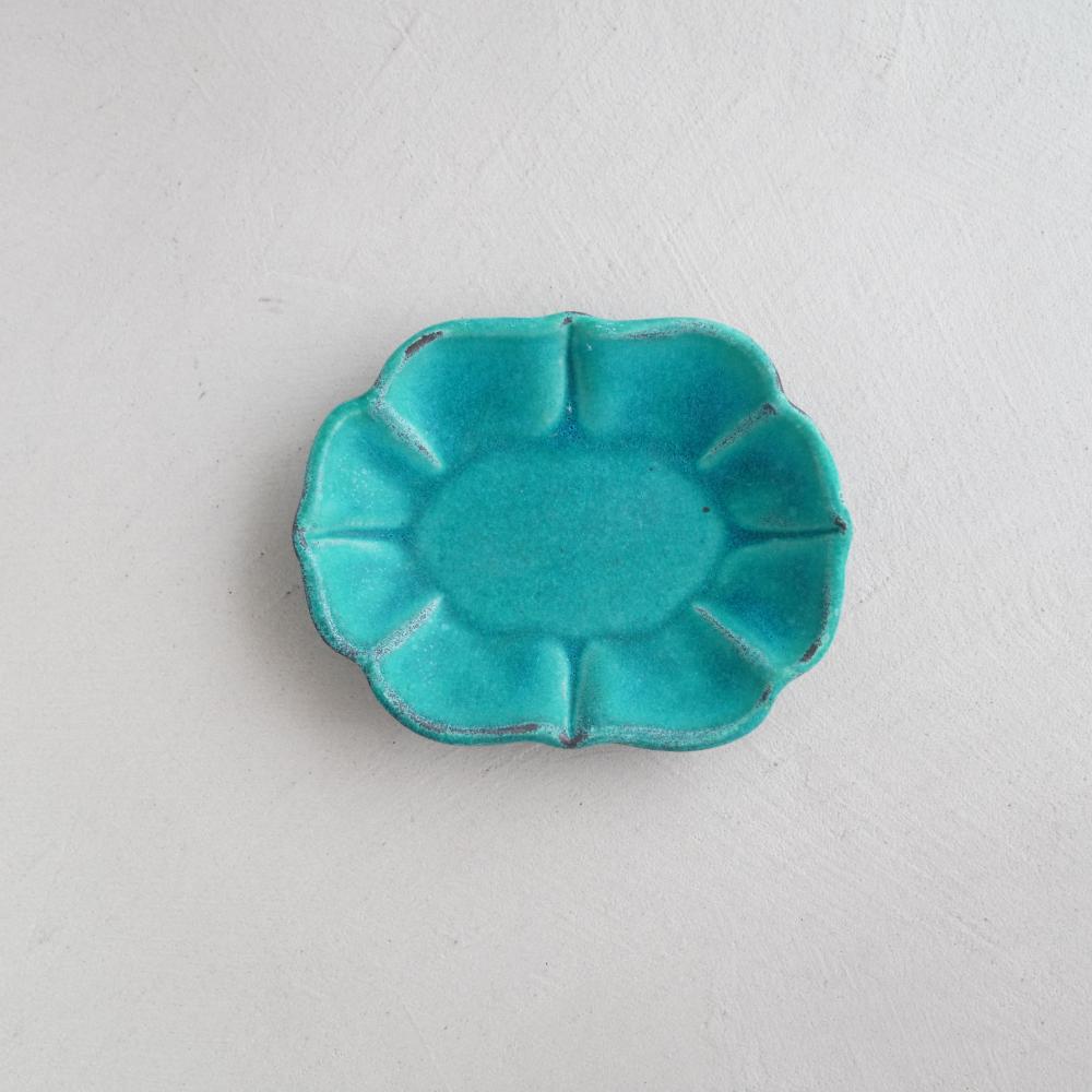 益子焼 ロータス（小） シャビーターコイズ 