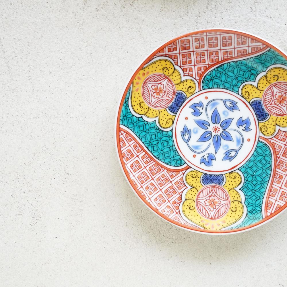 九谷焼 3寸 豆皿　赤絵