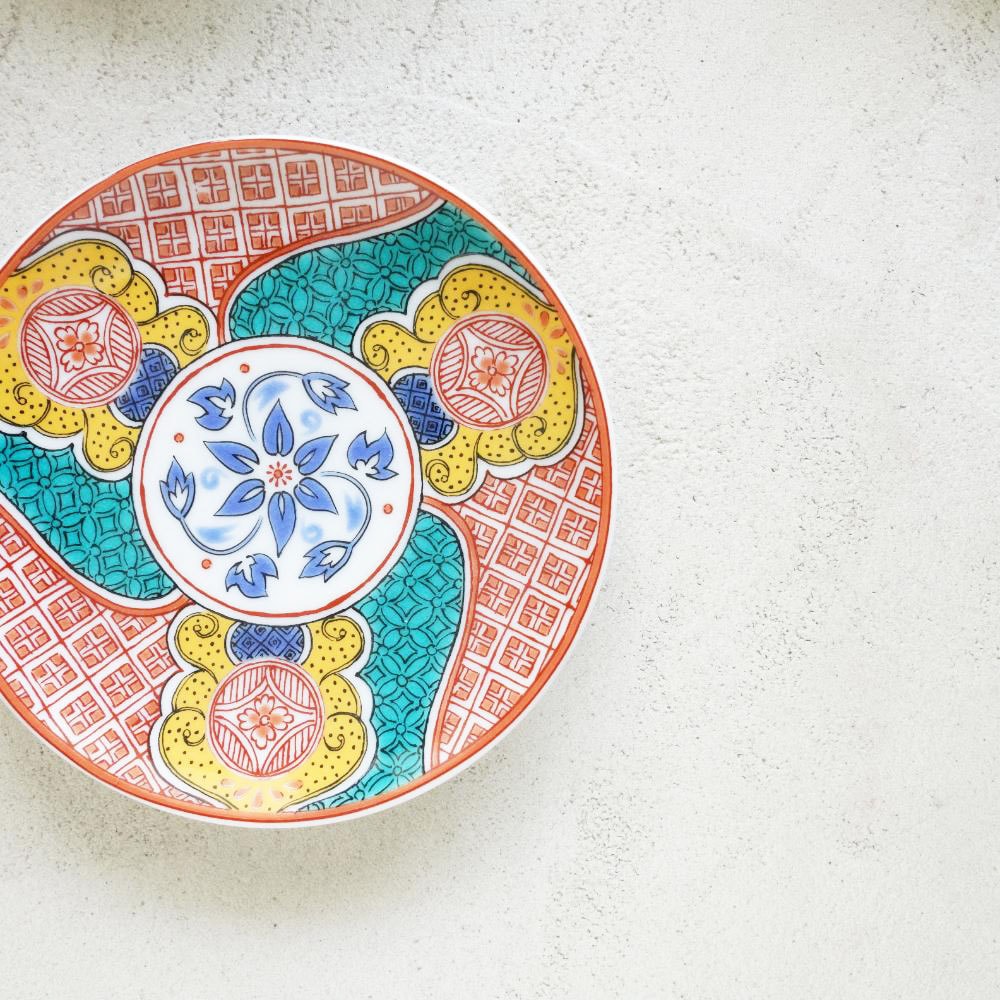 九谷焼 3寸 豆皿　赤絵