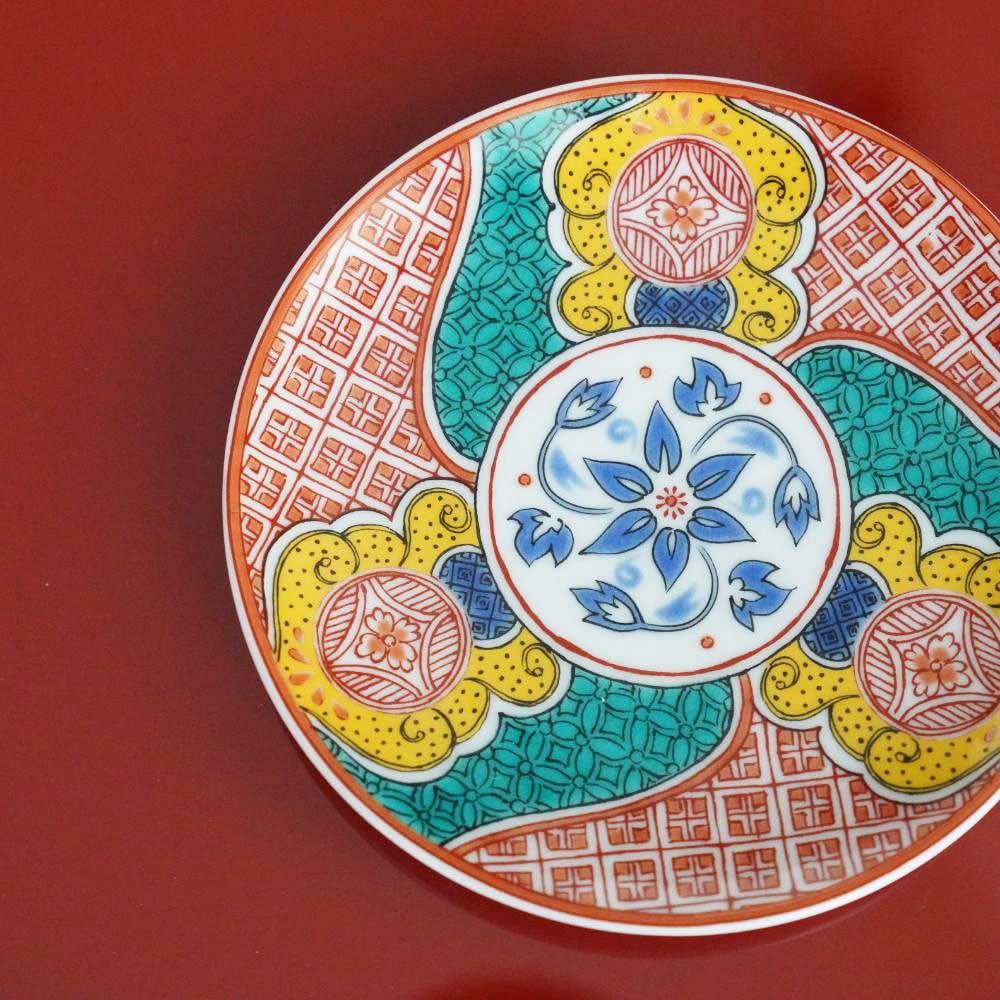 九谷焼 3寸 豆皿　赤絵