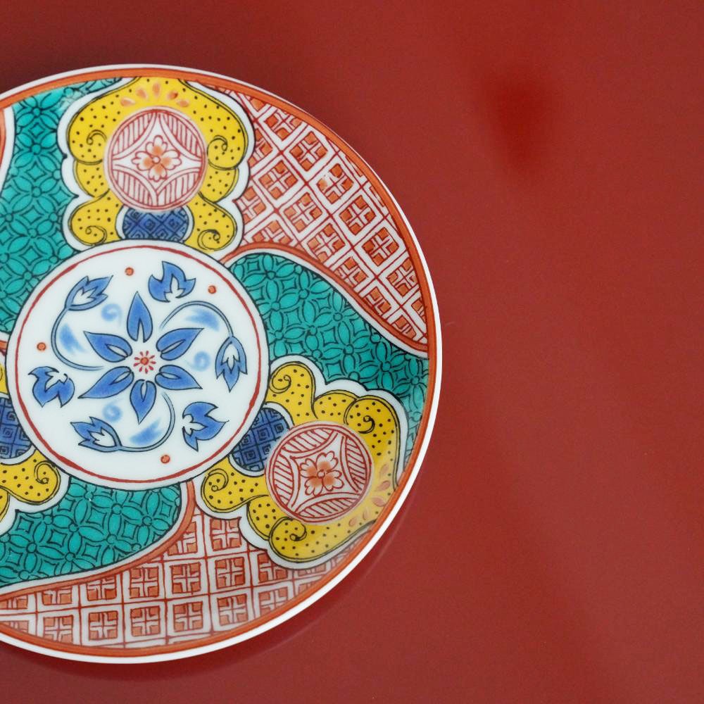 九谷焼 3寸 豆皿　赤絵