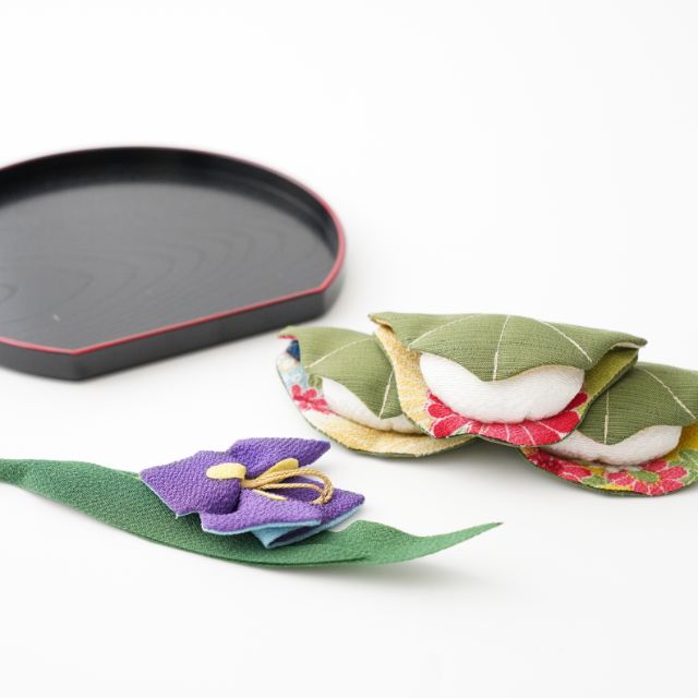 京ちりめん　和柄　菖蒲と柏餅