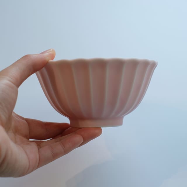 菊型　11.5ｃｍ　ボウル･茶碗　桜色