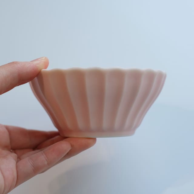 菊型　10ｃｍ　浅ボウル　桜色