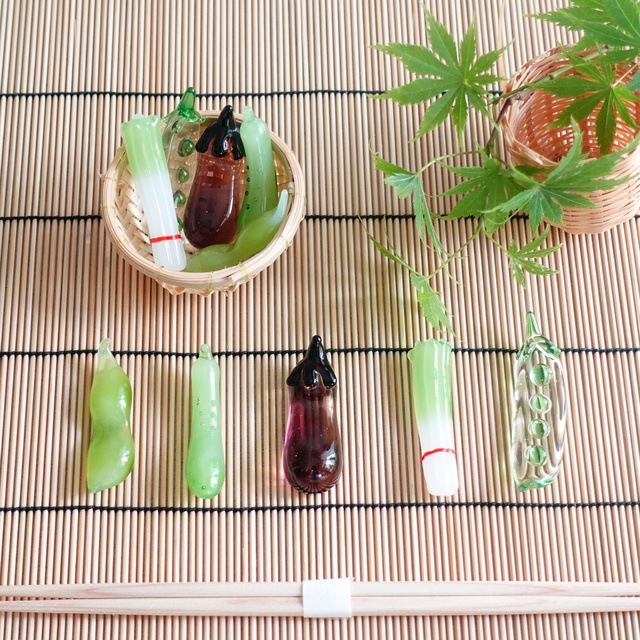 手作り硝子 夏野菜箸置き 5点揃え ｜ 四季折々のおしゃれな和食器通販