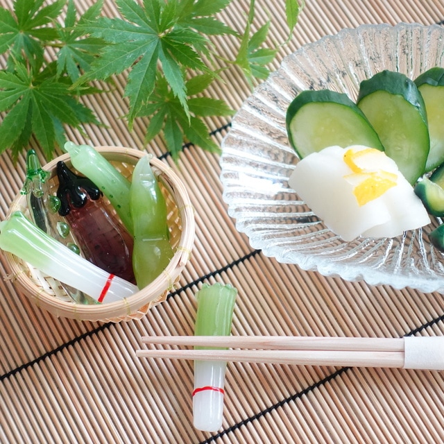 手作り硝子 夏野菜箸置き 5点揃え ｜ 四季折々のおしゃれな和食器通販