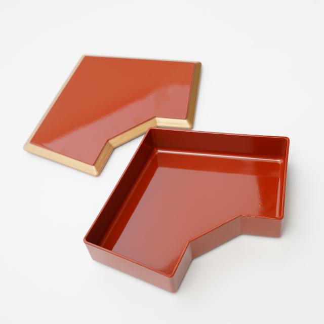 結び料理箱　柿朱渕金　FOURGRACEオリジナル