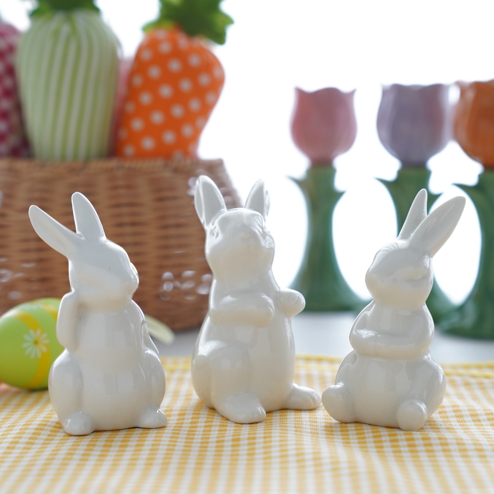 白のお飾りうさぎ3点セット