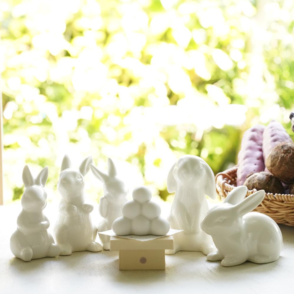 白のお飾りうさぎ3点セット