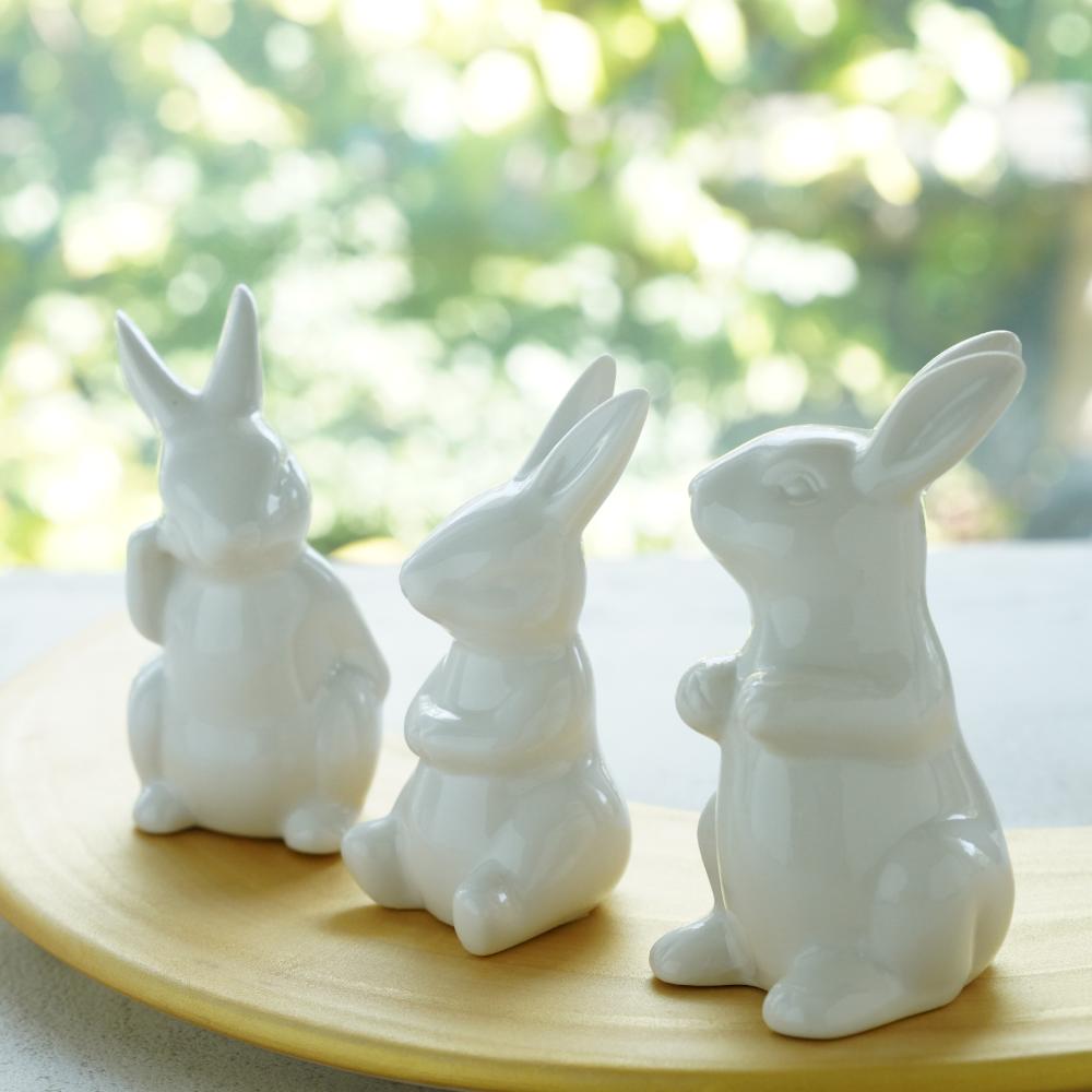 白のお飾りうさぎ3点セット ｜ 四季折々のおしゃれな和食器通販サイト