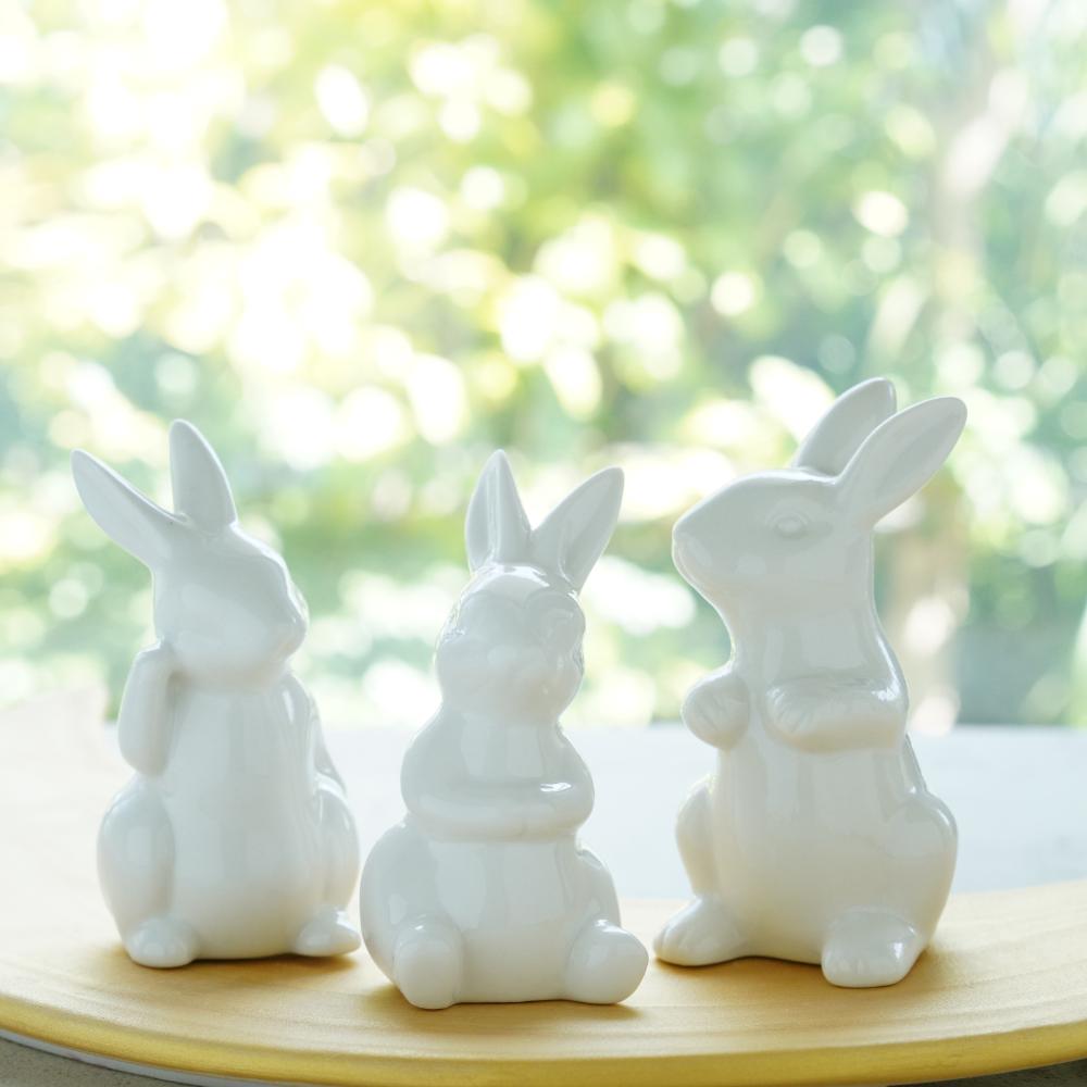 白のお飾りうさぎ3点セット