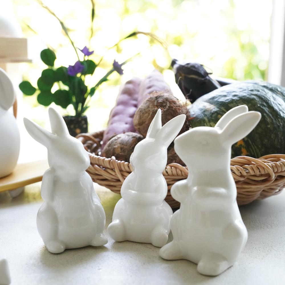 白のお飾りうさぎ3点セット