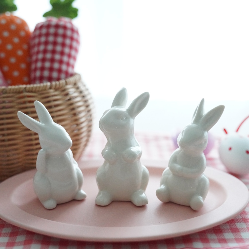 白のお飾りうさぎ3点セット