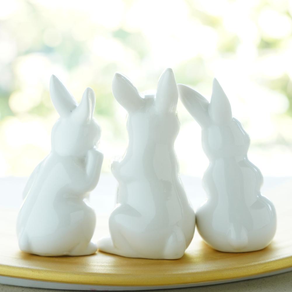 白のお飾りうさぎ3点セット
