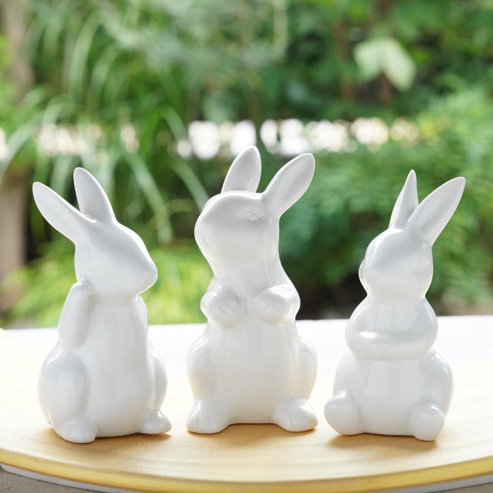 白のお飾りうさぎ3点セット