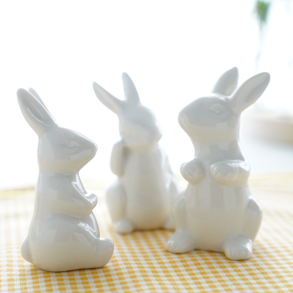 白のお飾りうさぎ3点セット