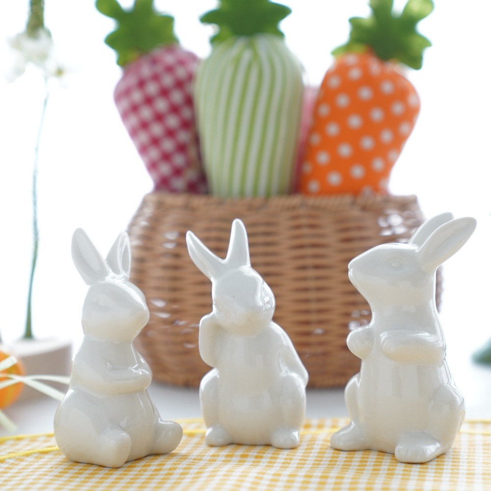 白のお飾りうさぎ3点セット