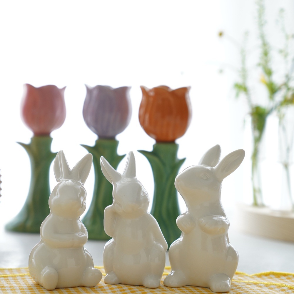 白のお飾りうさぎ3点セット