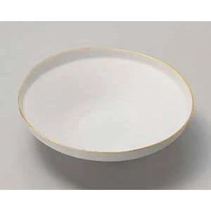 渕金白マットたわみ鉢小　