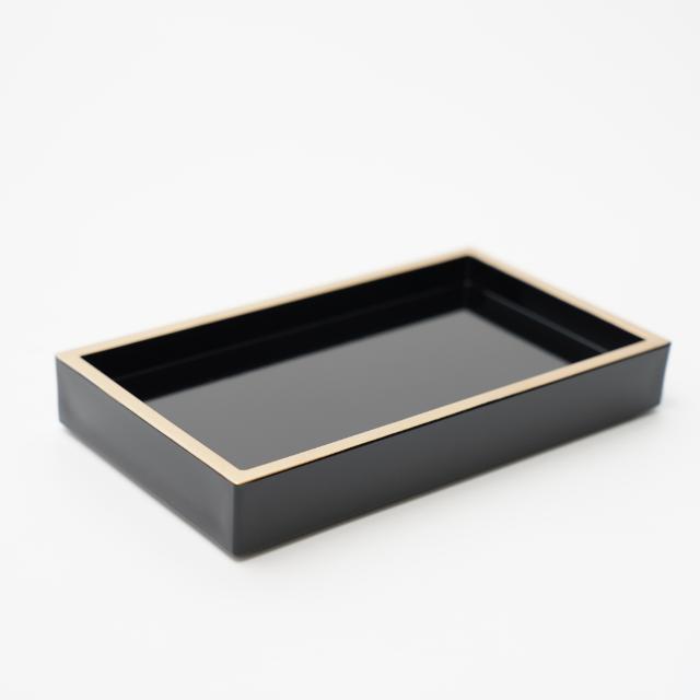 7.7寸長角盛器　黒天金　FOURGRACEオリジナル