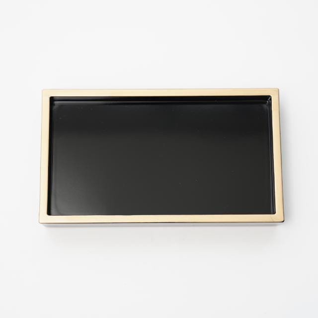 7.7寸長角盛器　黒天金　FOURGRACEオリジナル