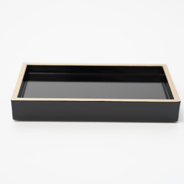 7.7寸長角盛器　黒天金　FOURGRACEオリジナル