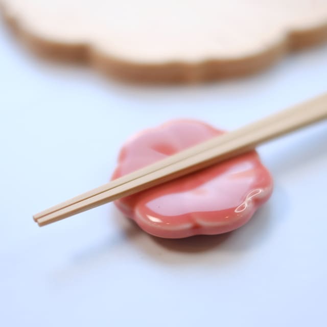 言花　 箸置き 立葵 赤