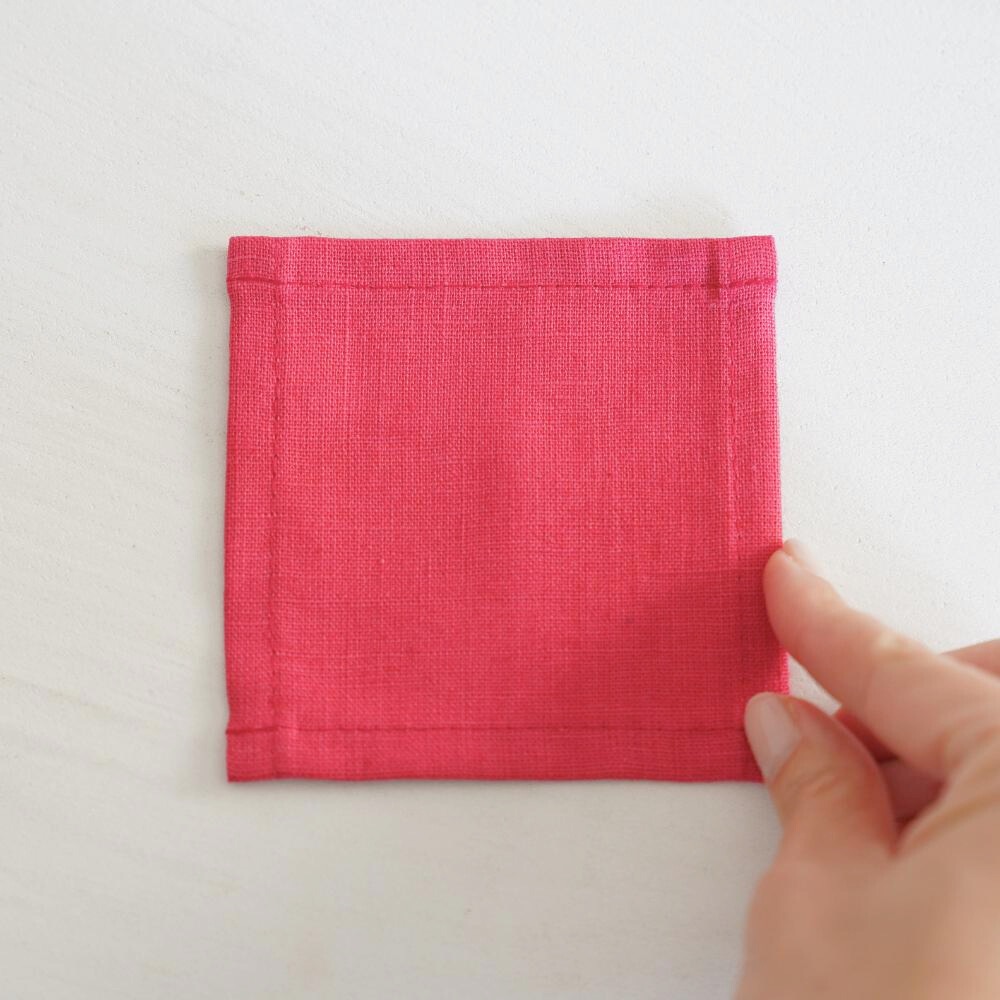 LINEN コースター ルージュピンク