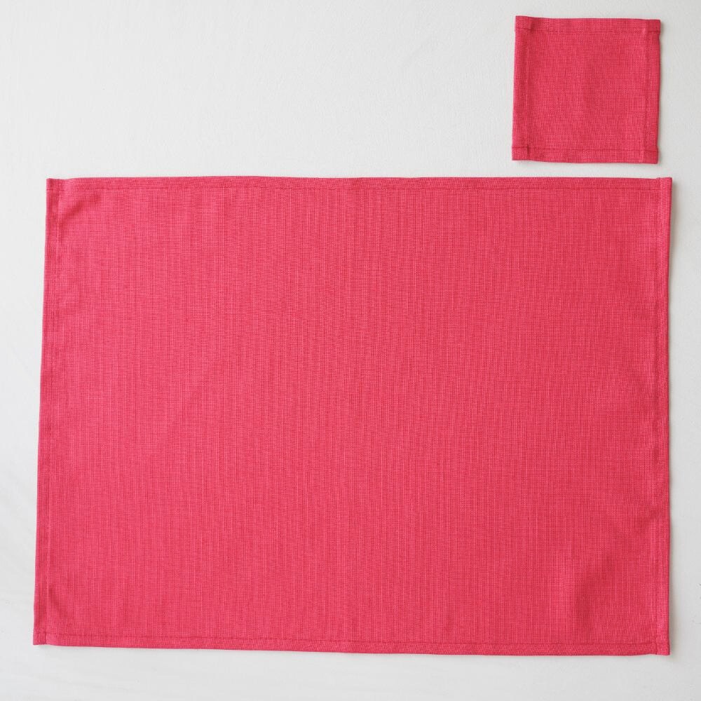 LINEN コースター ルージュピンク