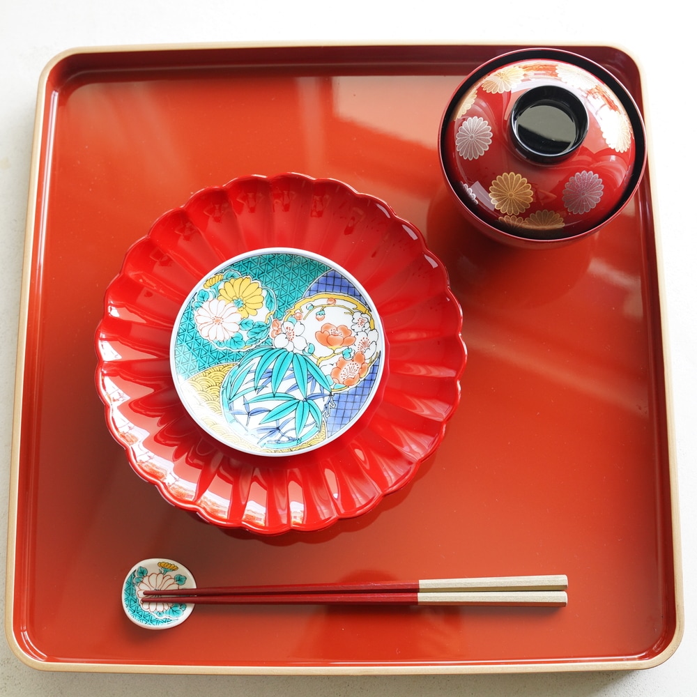 木地呂朱銀8cm　漆塗