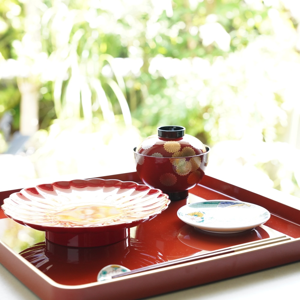 木地呂朱銀8cm　漆塗