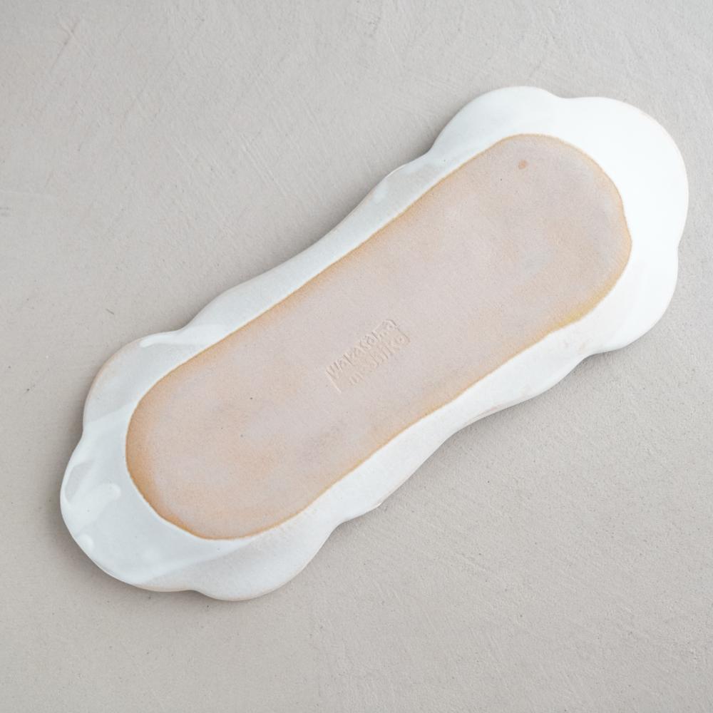 益子焼 もくもく皿（ロング）kinari 