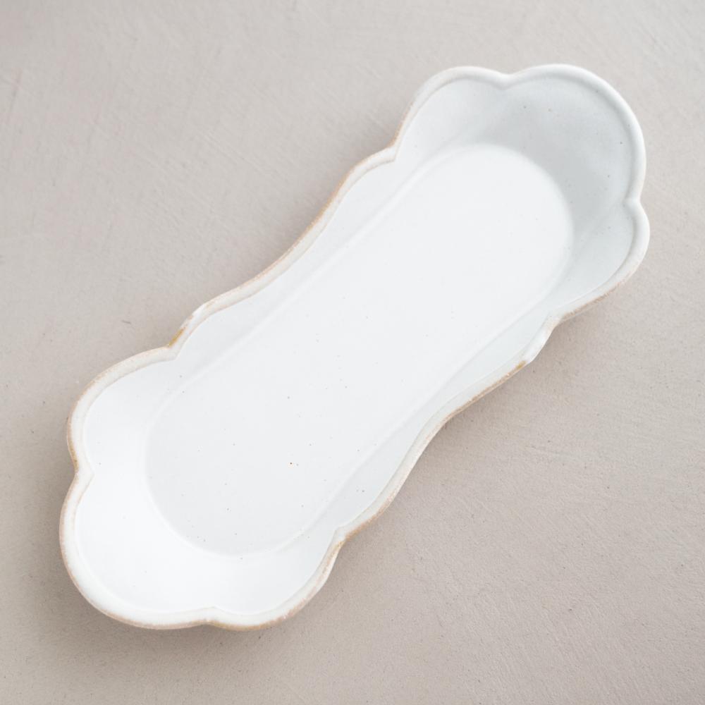 益子焼 もくもく皿（ロング）kinari 