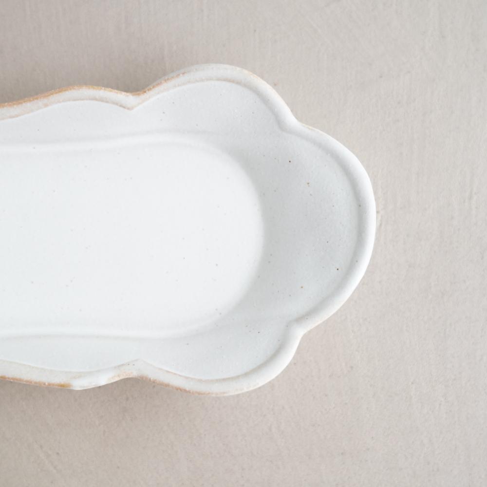 益子焼 もくもく皿（ロング）kinari 