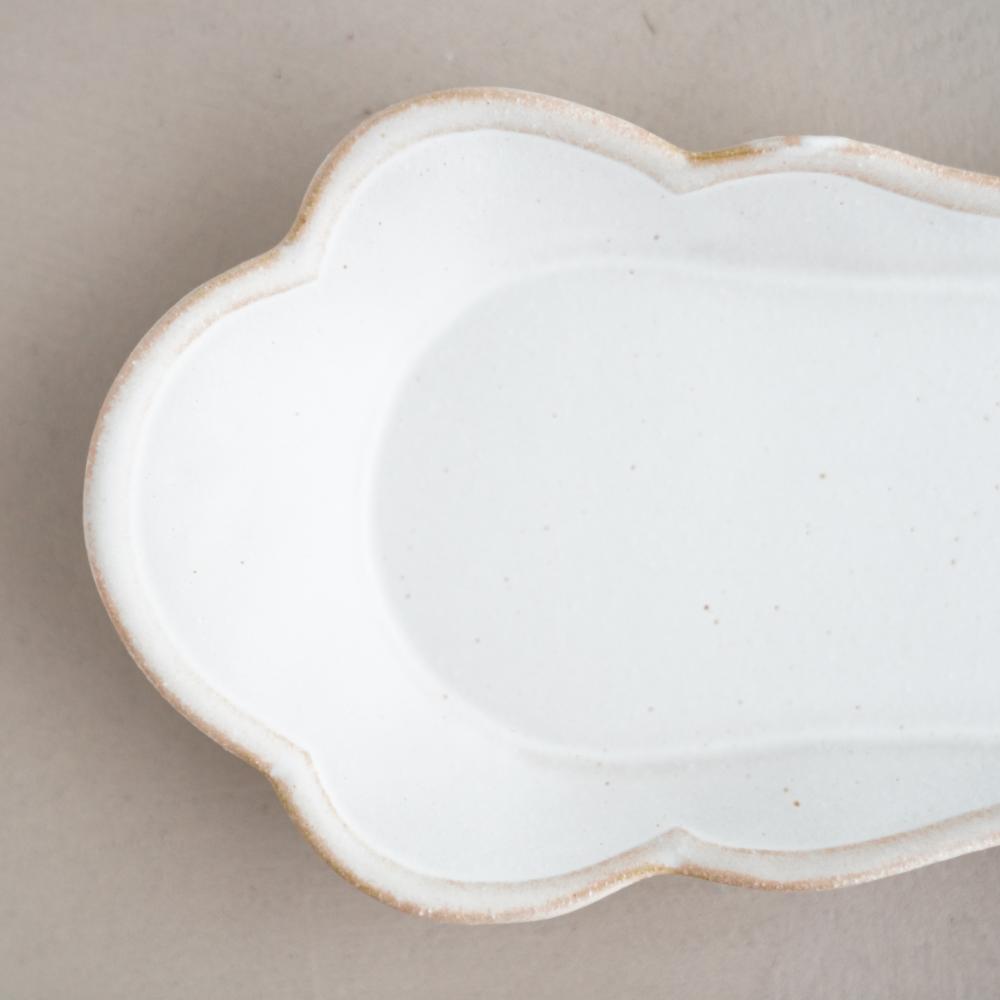 益子焼 もくもく皿（ロング）kinari 