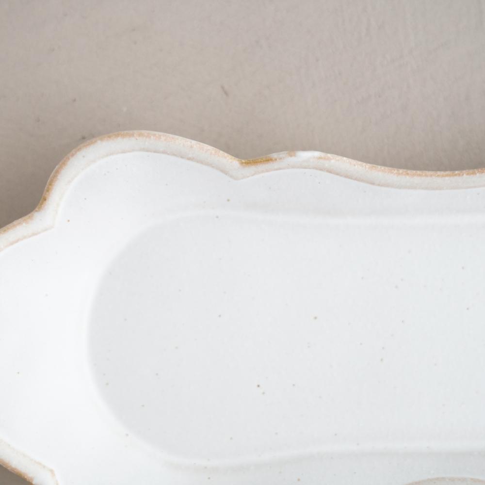 益子焼 もくもく皿（ロング）kinari 