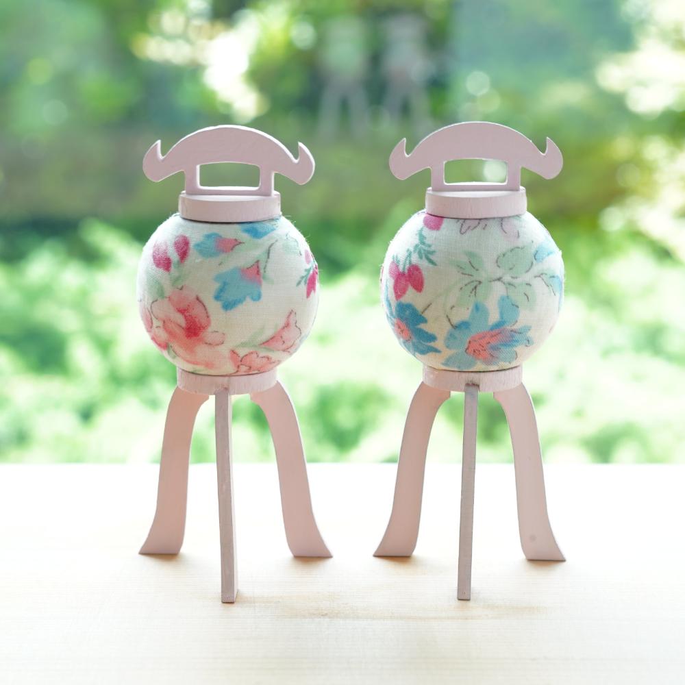 【予約/8月上旬出荷】木製パステル盆提灯ピンク