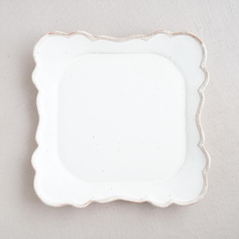 益子焼 もくもく皿（大）kinari 角皿