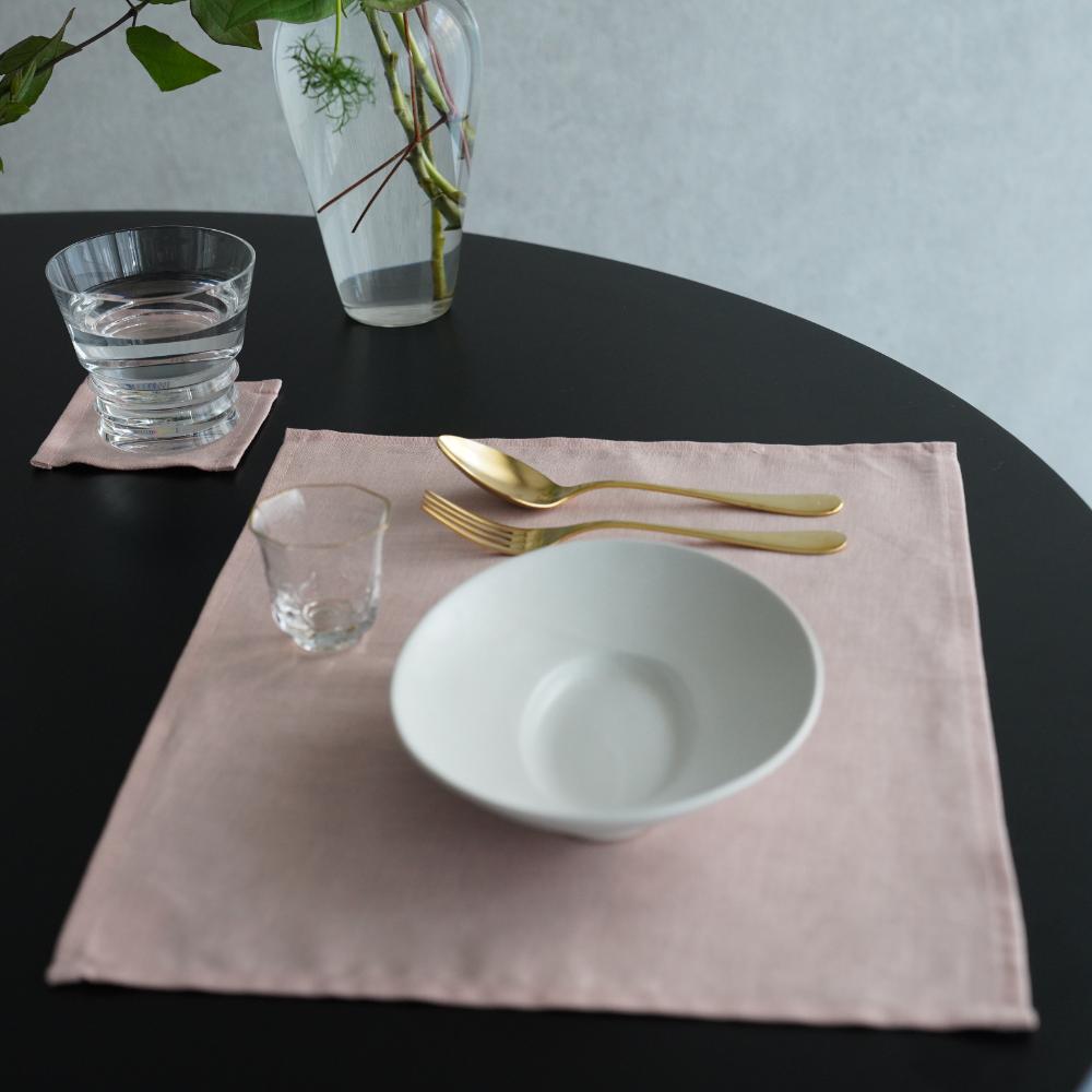 LINEN ランチョン グレイッシュピンク