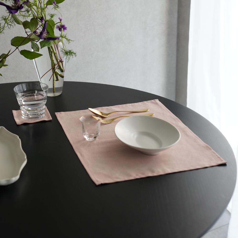 LINEN ランチョン グレイッシュピンク