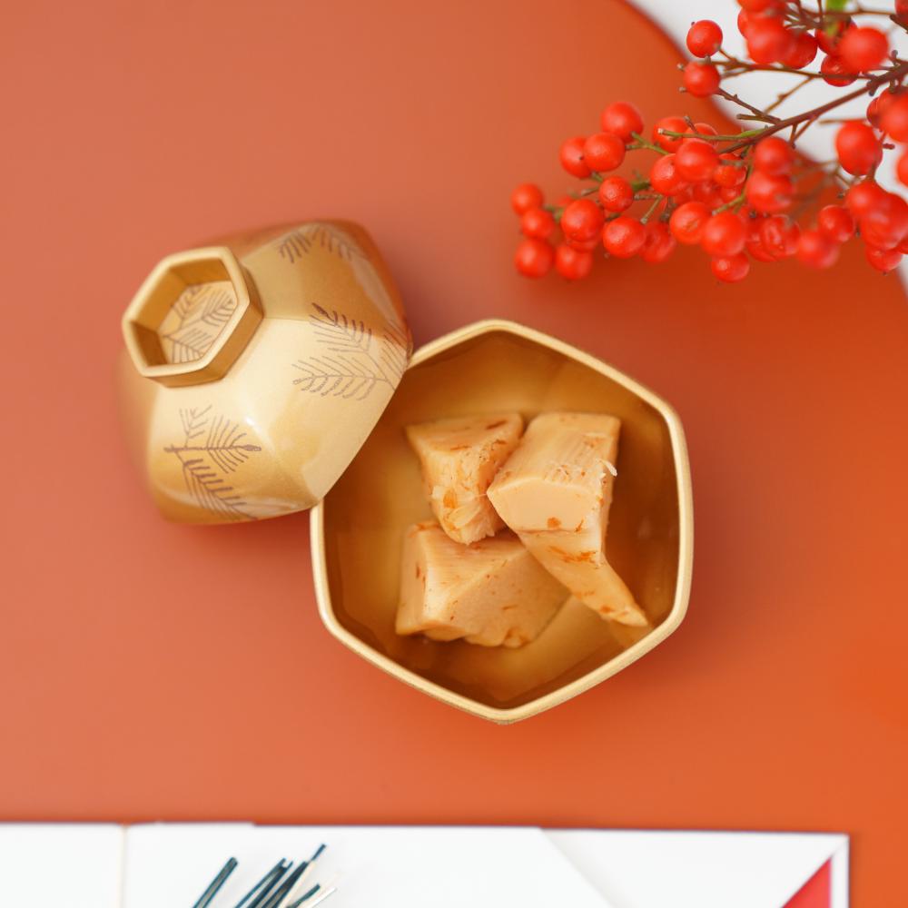 六角珍味入れ　金松葉内金