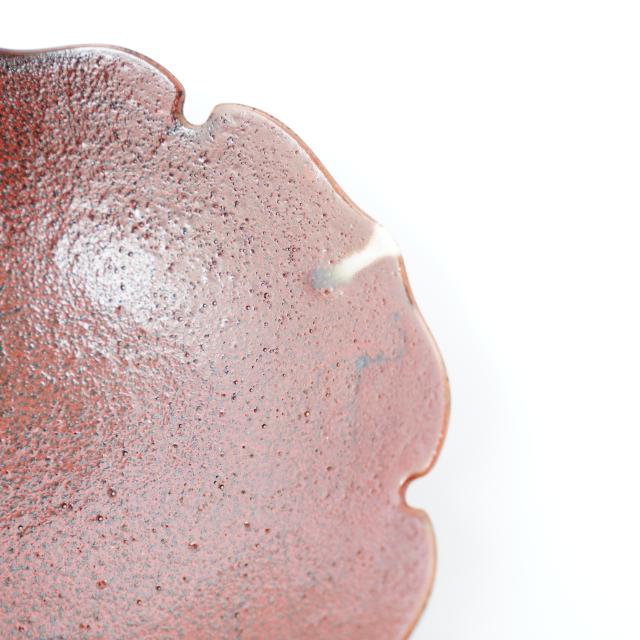 【11月中お届け】輪花　7寸丸鉢　赤