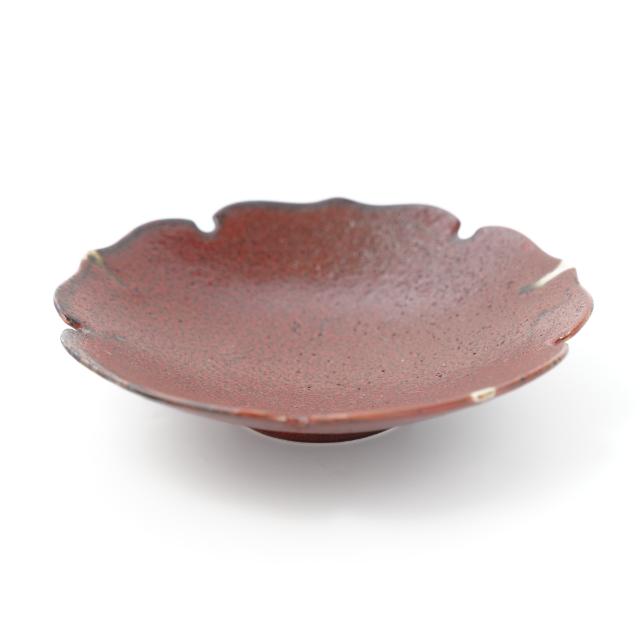 【11月中お届け】輪花　7寸丸鉢　赤