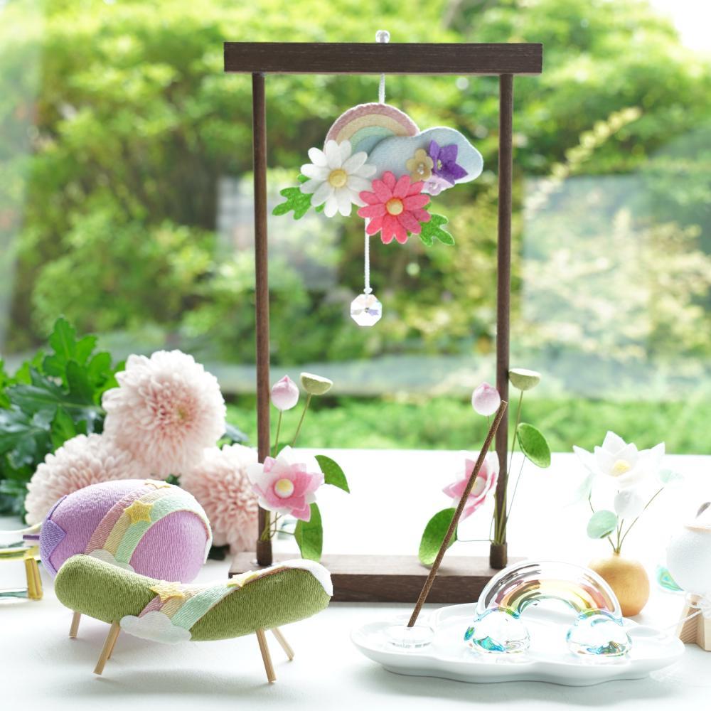 虹と雲 パステル精霊馬 虹色