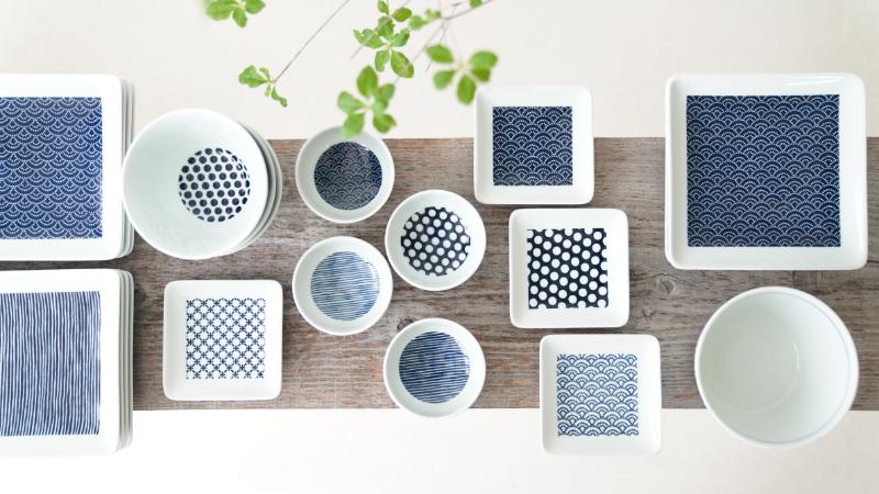 錦焼　角皿　１０枚セット 波佐見焼】染錦文様 長角皿揃 角皿 5点セット 食器 皿 【西海陶器】 1