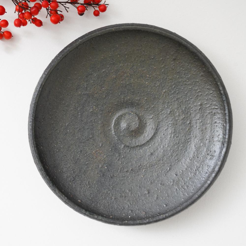 黒灰釉6.0鉢(手造り)