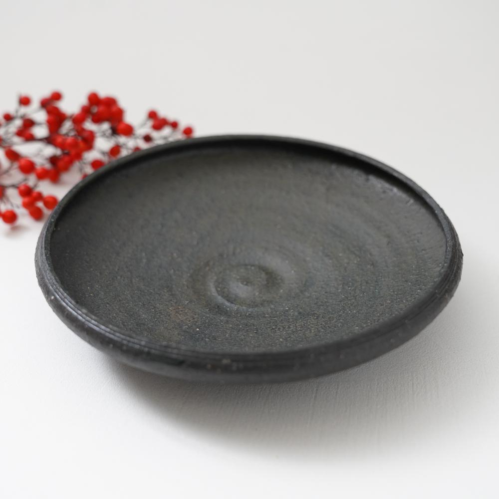 黒灰釉6.0鉢(手造り)