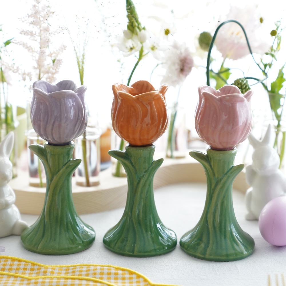 3点セット】チューリップキャンドルホルダー ｜ 四季折々のおしゃれな