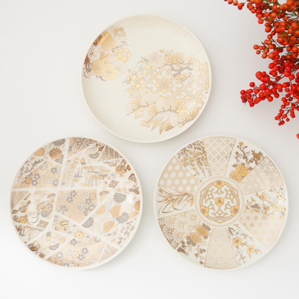 【11月中お届け】金襴　古伊万里　7号皿（化粧箱入り）FOURGRACEオリジナル