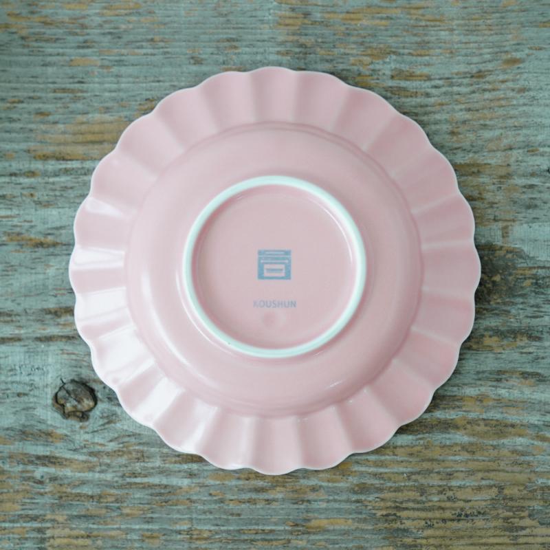 耐熱 色釉輪花取皿（ピンク）